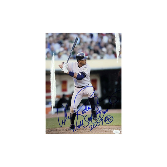 Alex Rodriguez Autographed New York Yankees Road Jersey Vertical 11x14 "World Series Champs 2009" JSA