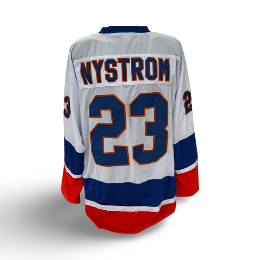 Bob Nystrom Unsigned New York Islanders White Custom Jersey