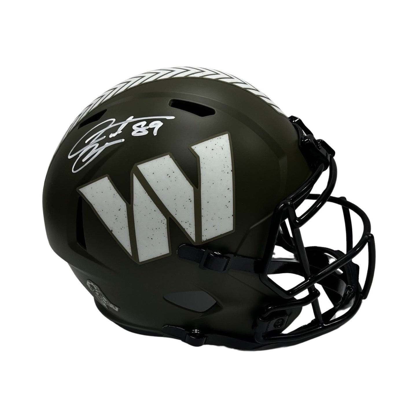 Santana Moss Autographed Washington Commanders Forest Green Salute To Service Replica Helmet Steiner CX