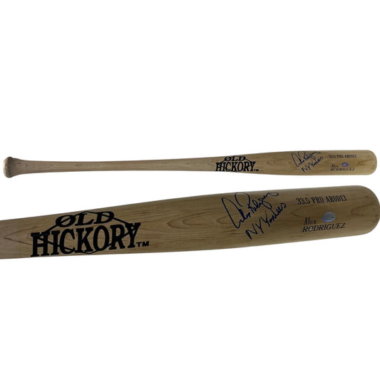 Alex Rodriguez Autographed Old Hickory Game Model Bat "NY Yankees" Inscription Beckett