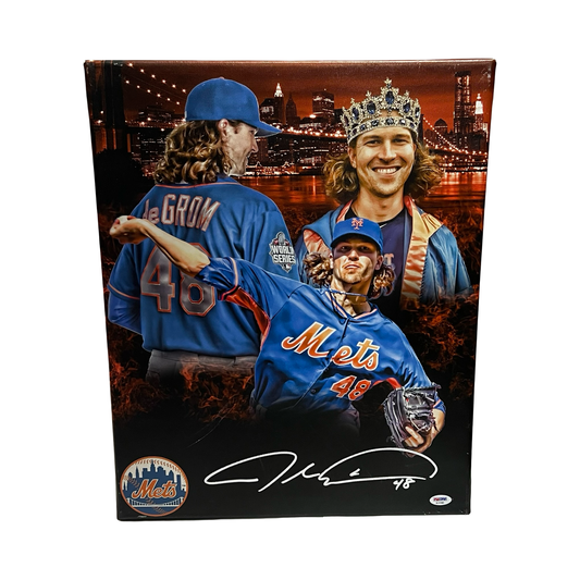 Jacob DeGrom Autographed New York Mets 16x20 Canvas PSA