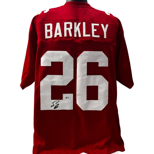Saquon Barkley Autographed New York Giants Red Jersey Beckett