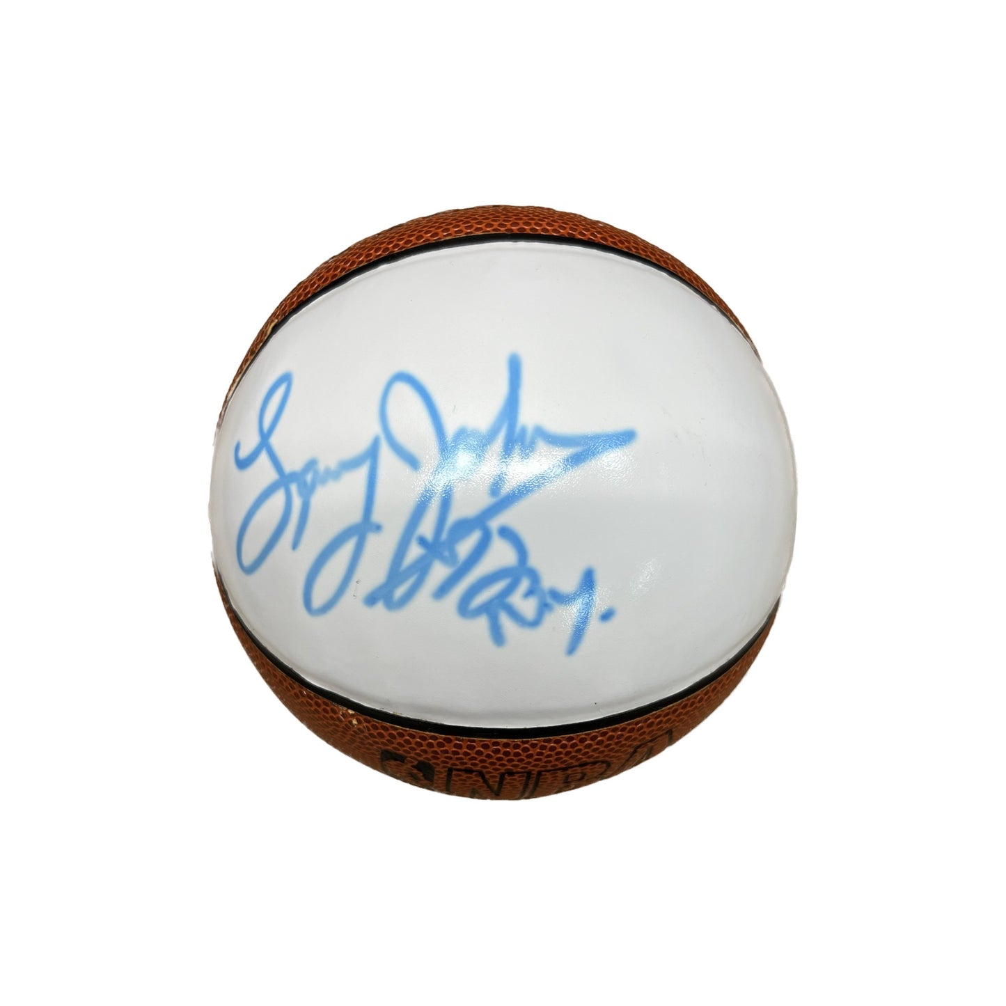 Larry Johnson Autographed New York Knicks Mini White Panel Basketball Beckett