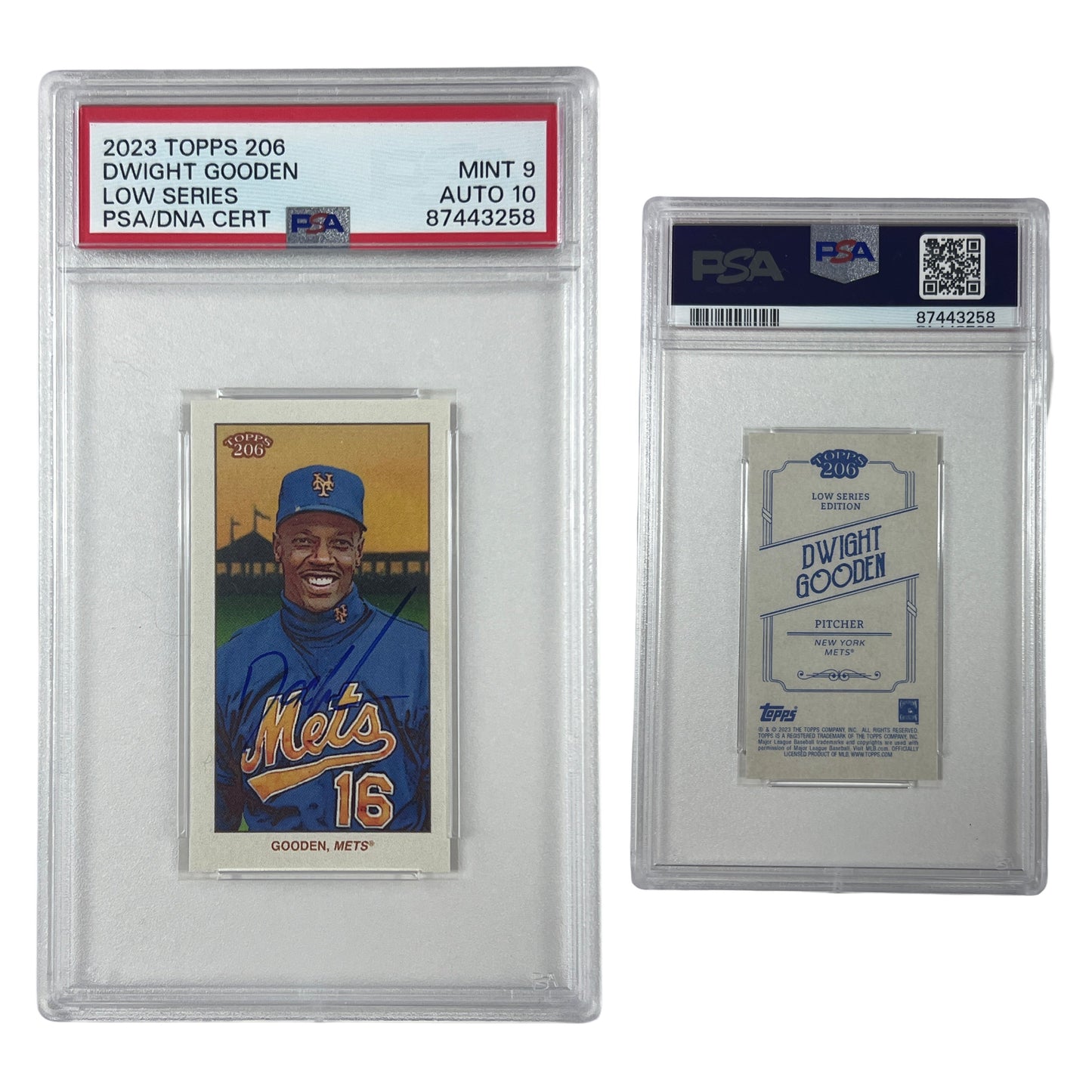 2023 Dwight Gooden Topps 206 Low Series PSA MINT 9 AUTO 10