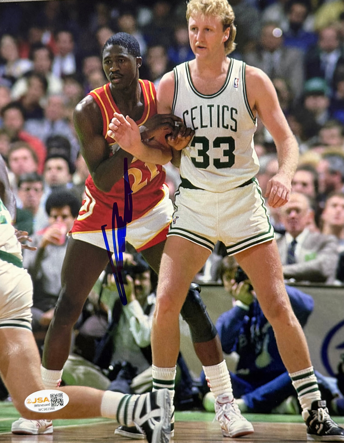 Dominique Wilkins With Bird 8x10 JSA