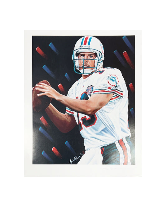 Dan Marino Miami Dolphins Artist Signed 16x20 Lithogram Photo