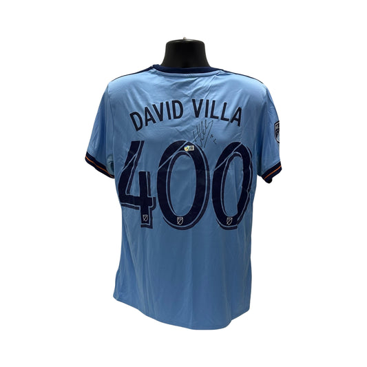 David Villa Autographed New York City FC Blue Nike Jersey Beckett