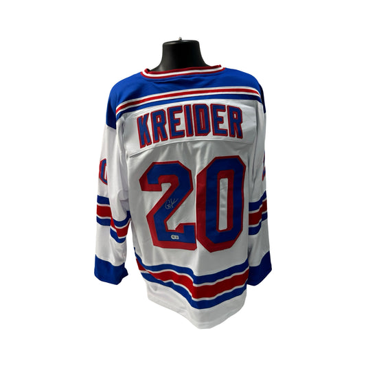 Chris Kreider Autographed New York Rangers White Jersey Beckett