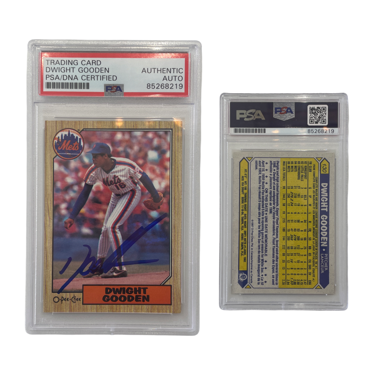 1987 Dwight Doc Gooden O-Pee-Chee #130 PSA Auto Authentic