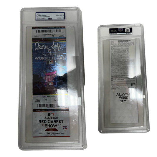 Aaron Judge Autographed New York Yankees 2017 Home Run Derby Ticket PSA GEM MT 10