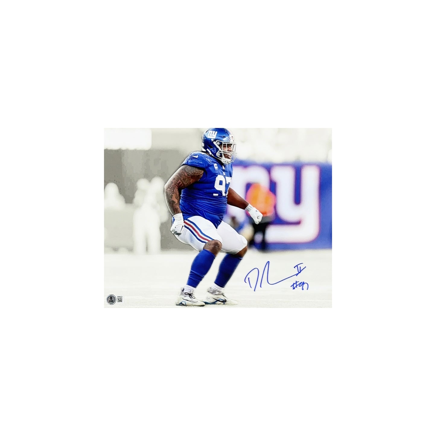 Dexter Lawrence Autographed New York Giants Dance 11x14 Beckett