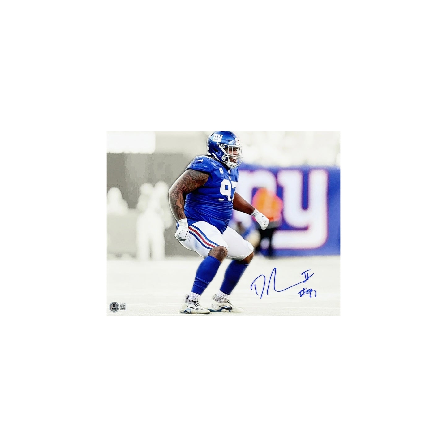 Dexter Lawrence Autographed New York Giants Dance 11x14 Beckett