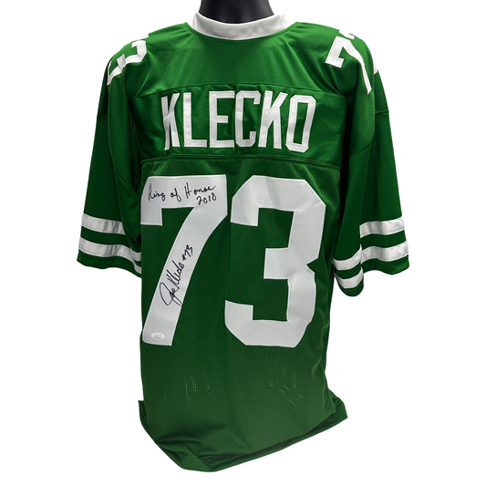 Joe Klecko Autographed New York Jets "Ring Of Honor" Inscribed Green Jersey JSA