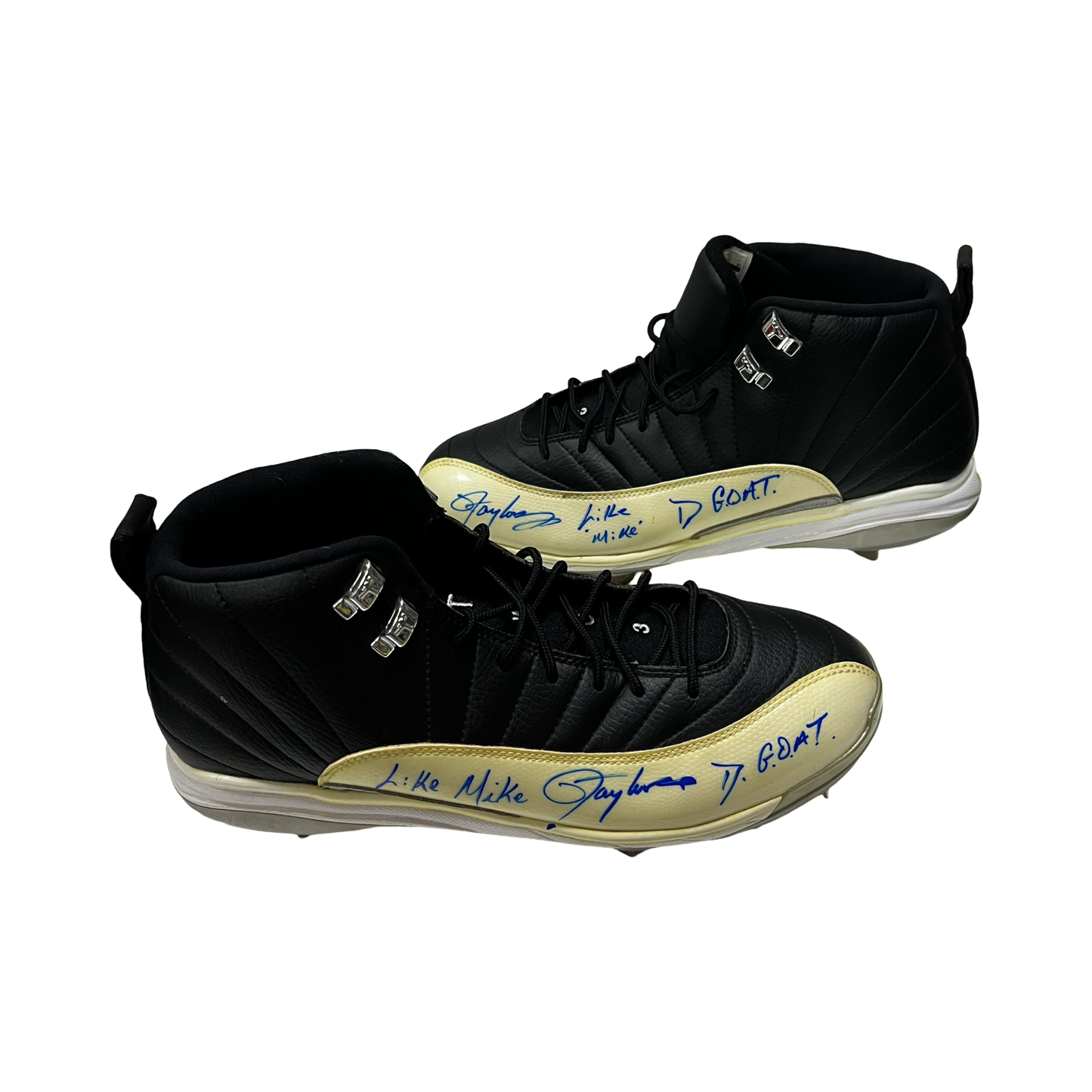 Lawrence Taylor Autographed New York Giants Black Jordan Cleats "Like Mike & D. G.O.A.T." Inscription Beckett