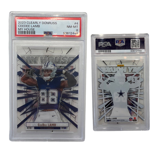 2023 CeeDee Lamb Clearly Donruss My House #4 PSA NM-MT 8