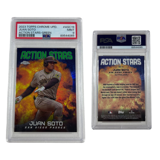2023 Topps Chrome Update Juan Soto Action Stars-Green /99 #ASC19 PSA MINT 9