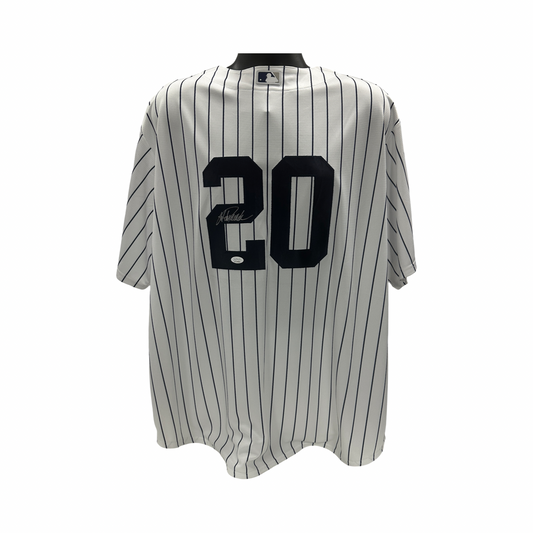 Jorge Posada Autographed New York Yankees Majestic Pinstripe Jersey JSA