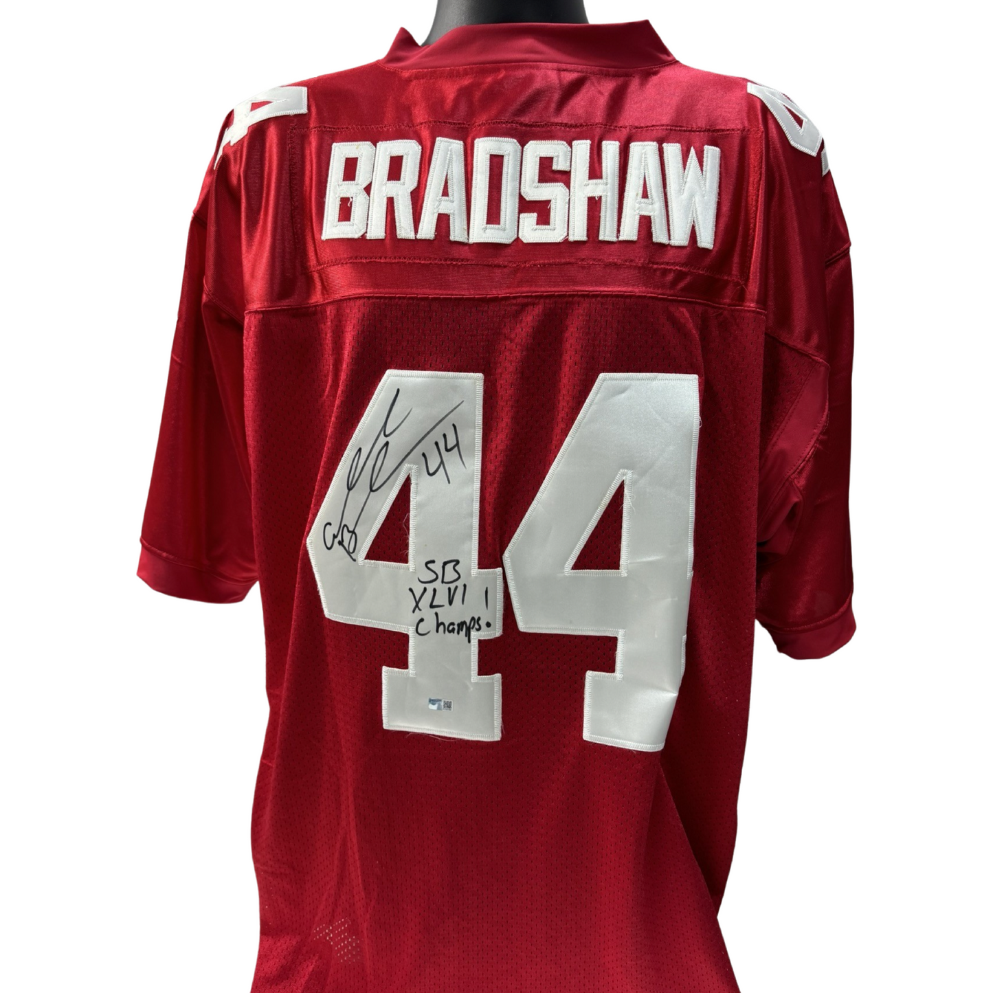 Ahmad Bradshaw Autographed New York Giants Red Reebok Authentic Jersey "SB XLVI Champs" Inscription Steiner CX