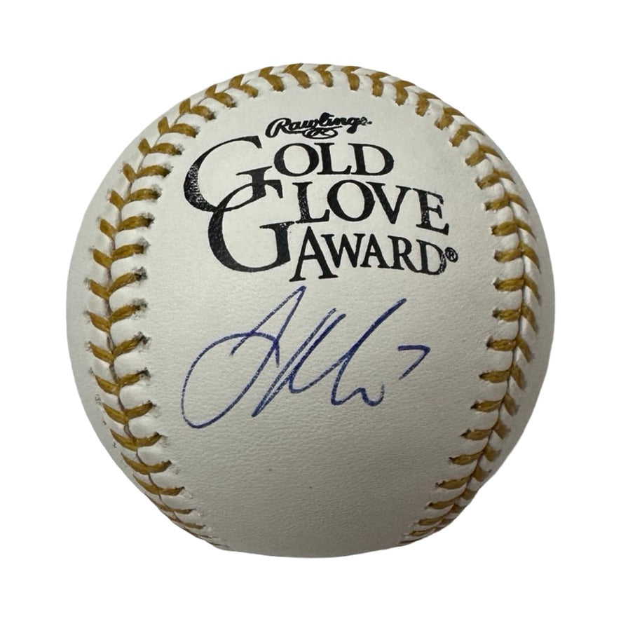 Joe Mauer Autographed Minnesota Twins OMLB Gold Glove Awards JSA COA