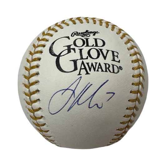 Joe Mauer Autographed Minnesota Twins OMLB Gold Glove Awards JSA COA