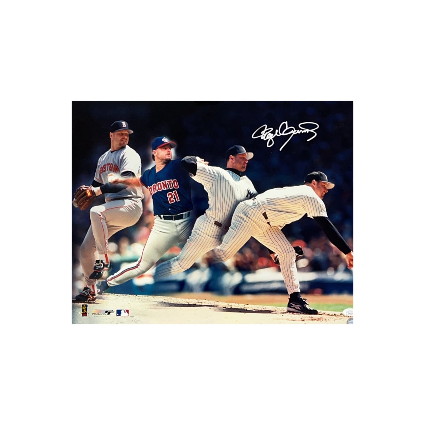 Roger Clemens Autographed Collage 16x20 JSA