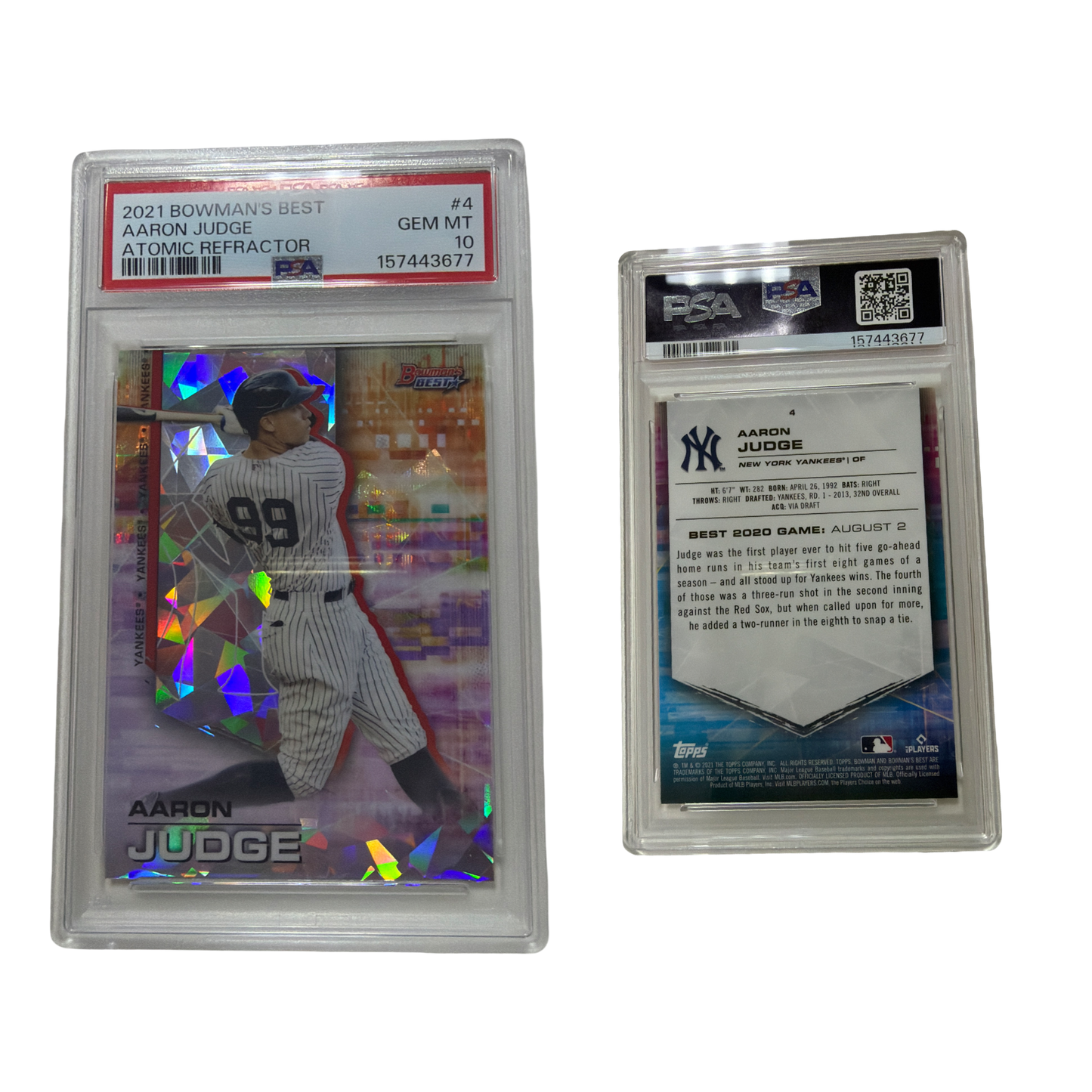2021 Bowman’s Best Atomic Refractor Aaron Judge  PSA 10!