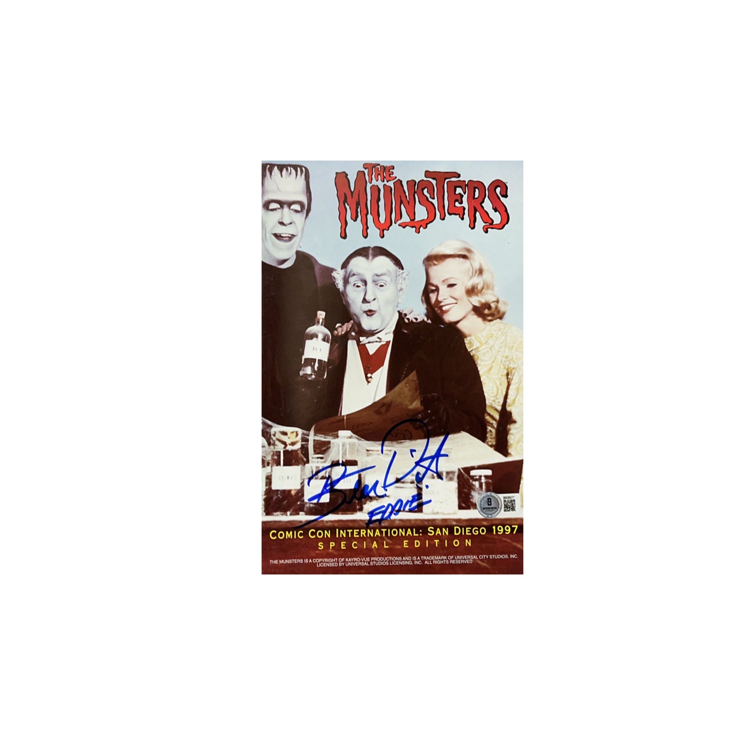 Butch Patrick Autographed The Munsters 1997 Comic Con Program "Eddie" Inscription Beckett