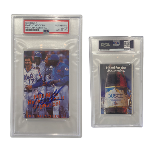 1986 Dwight Doc Gooden Mets Pocket Schedule PSA Auto Authentic
