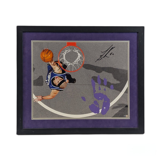 Mike Bibby Autographed Sacramento Kings Handprint Framed 16x20 Steiner CX
