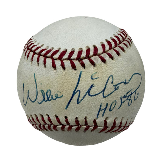 Willie McCovey Autographed National League Baseball "HOF 86" Inscription JSA