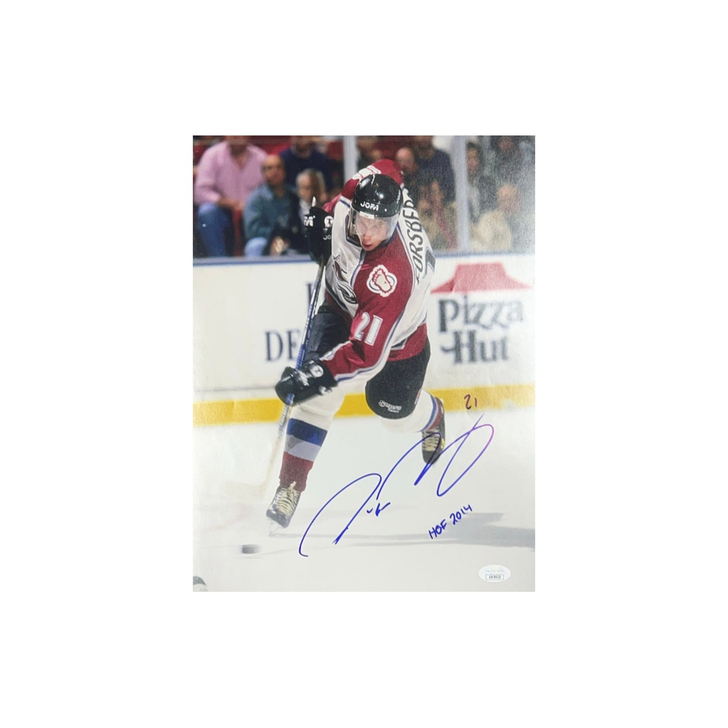 Peter Forsberg Autographed Colorado Avalanche 11x14 "HOF 2014" Inscription JSA