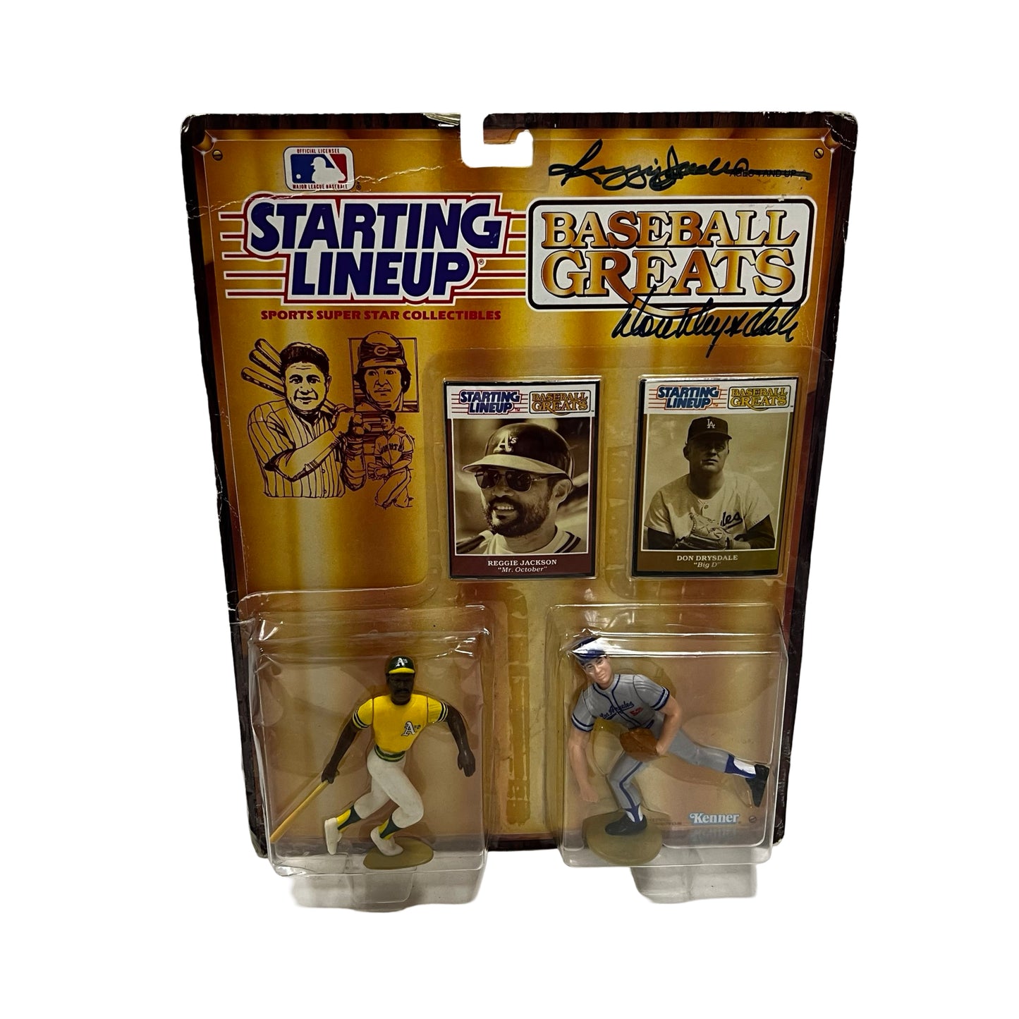 Reggie Jackson & Don Drysdale Autographed Starting Lineup Figurine PSA