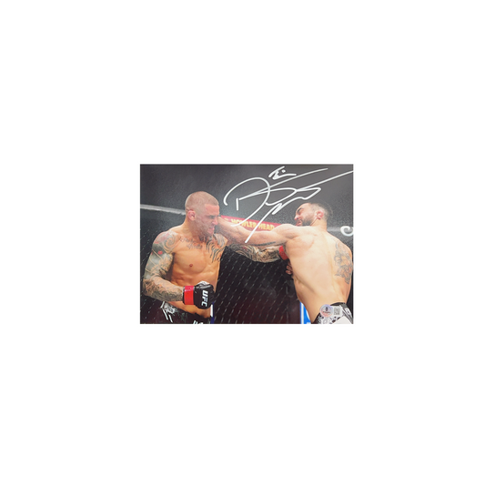 Dustin Poirier Autographed UFC Punch 8x10 Becket