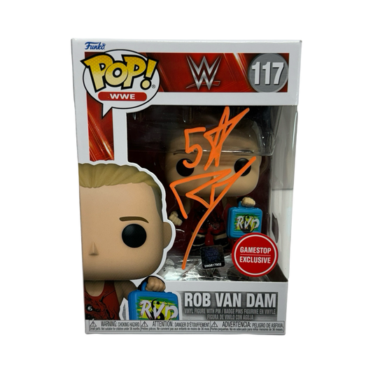 Rob Van Dam Autographed WWE ECW Funko Pop Orange Ink "5 Star" Inscription Beckett