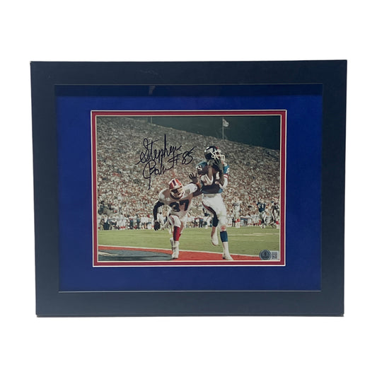 Stephen Baker Autographed New York Giants HD Catch Framed 8x10 Beckett