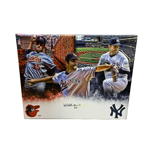 Mike Mussina Autographed 16x20 Canvas PSA