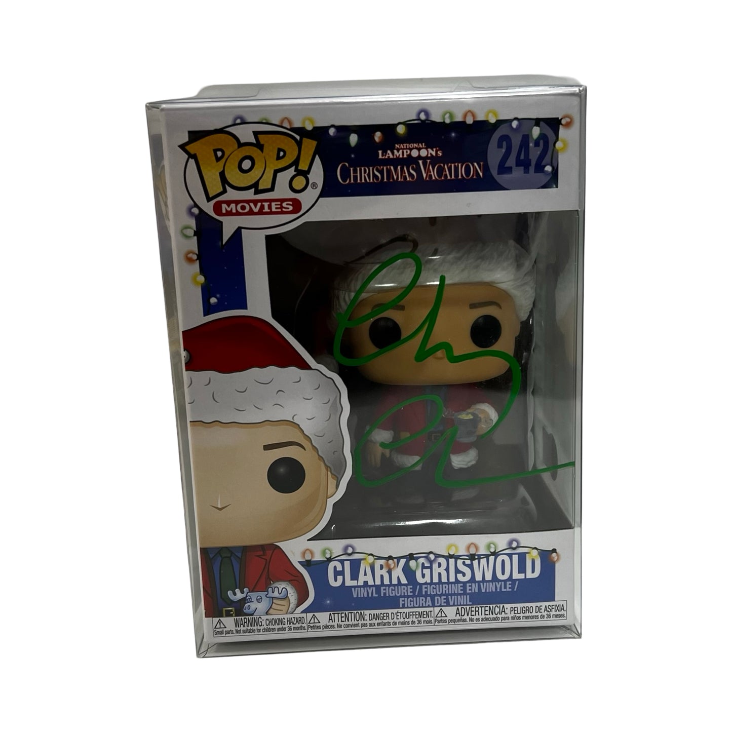 Chevy Chase Autographed National Lampoon's Christmas Vacation Funko Pop Green Ink Beckett