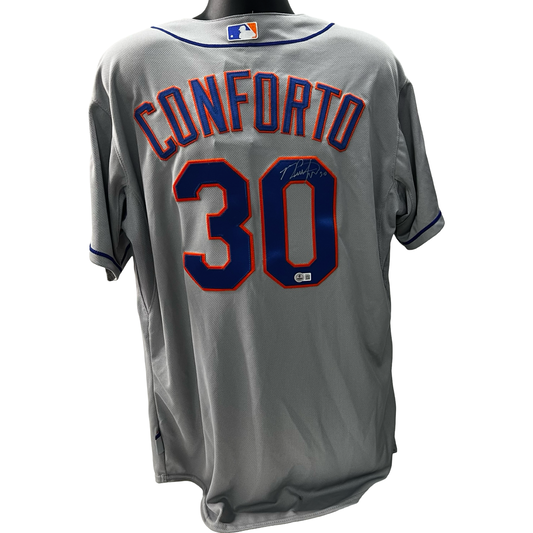 Michael Conforto Autographed New York Mets 2015 World Series Road Jersey Beckett