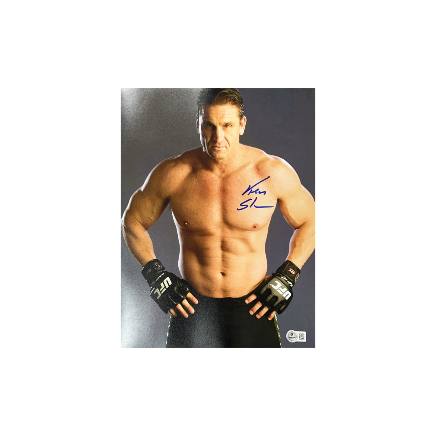 Ken Shamrock Autographed UFC Headshot 11x14 Beckett