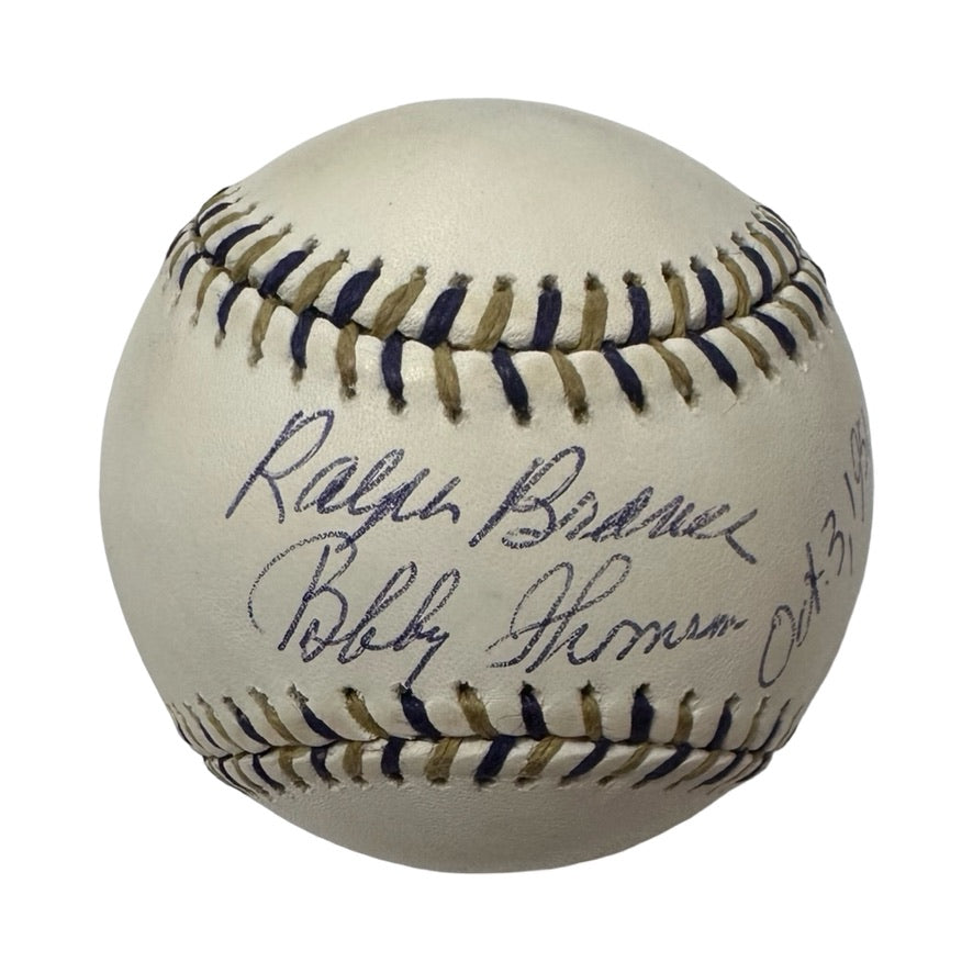 Ralph Branca & Bobby Thompson Autographed All Star Game 2002 OMLB Beckett BAS