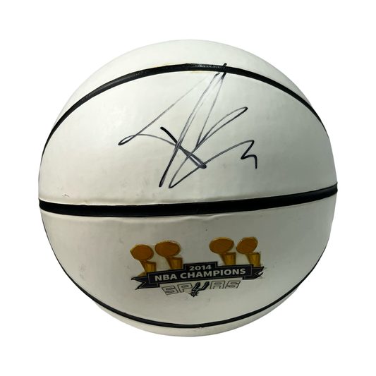 Tony Parker Autographed San Antonio Spurs 2014 NBA Champions Logo Basketball JSA