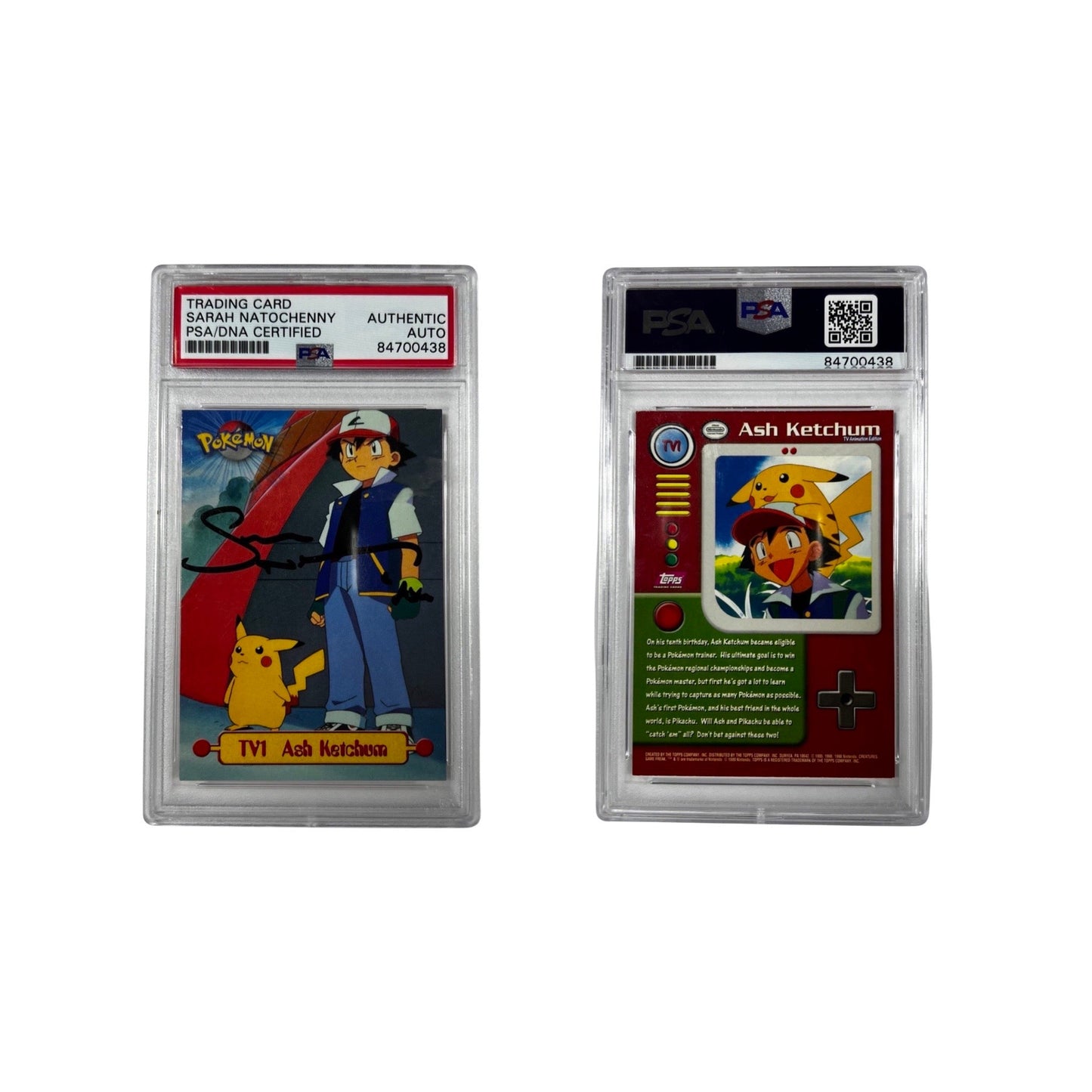 Sarah Natochenny Autographed Ash Ketchum Non Foil #TV11 1999 Topps Pokemon Series 1 PSA Auto Authentic