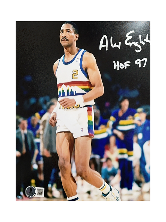 Alex English Autographed Denver Nuggets "HOF 97" Inscribed Jog 8x10 Beckett