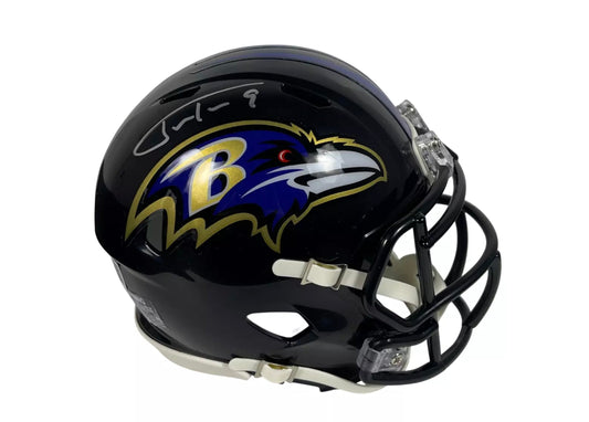 Justin Tucker Autographed Baltimore Ravens Speed Mini Helmet