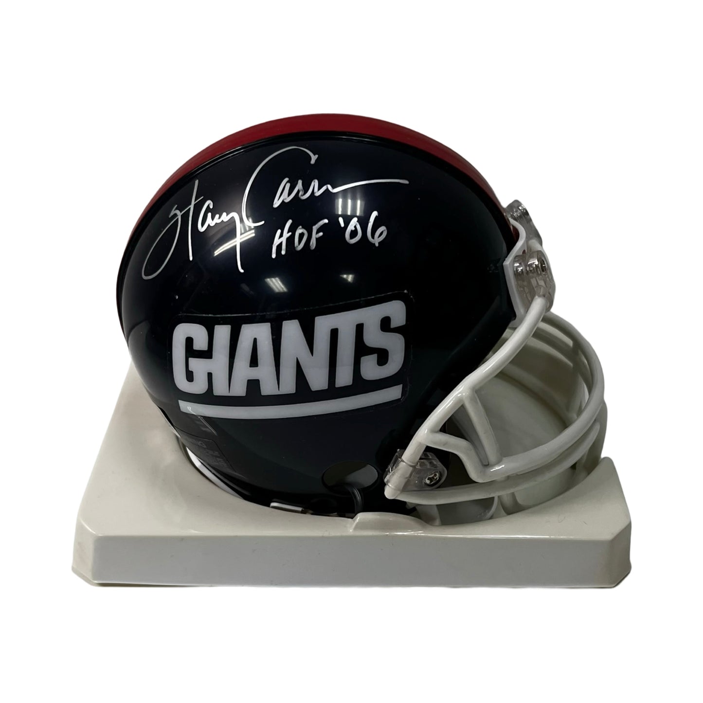 Harry Carson Autographed New York Giants Old School Speed Mini Helmet "HOF 06" Inscription Beckett