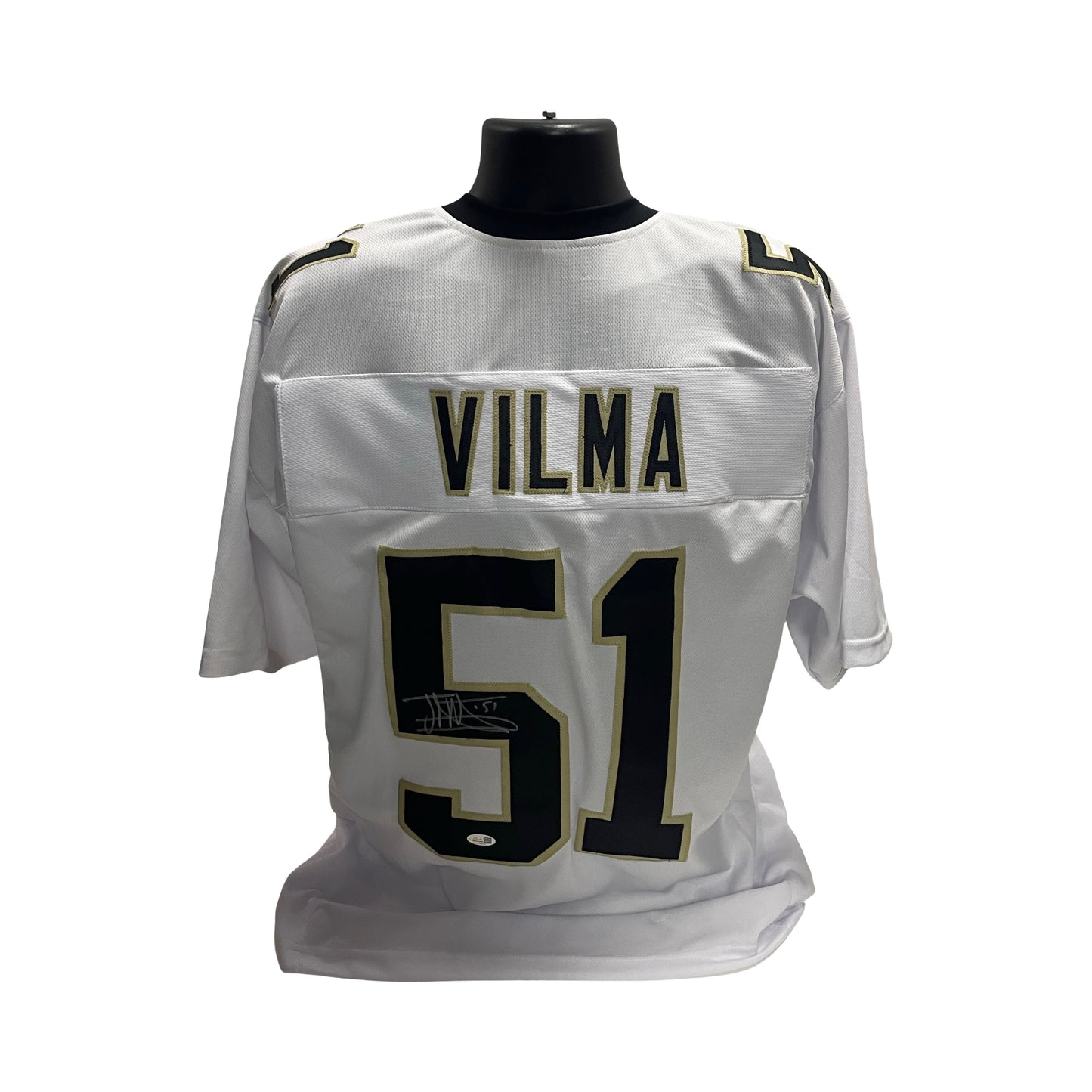 Jonathan Vilma New Orleans Saints Autographed White Jersey JSA