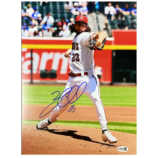 Zac Gallen Autographed Arizona Diamondbacks Stride Vertical 11x14 Photo JSA