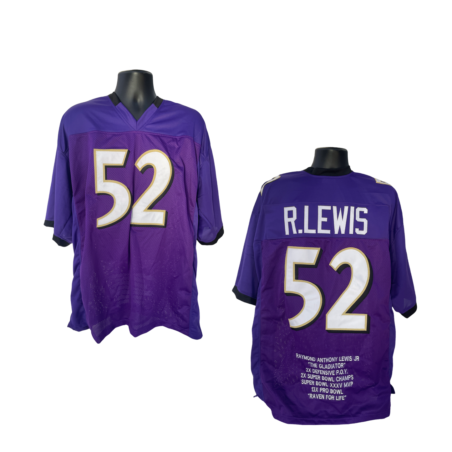 Ray Lewis Unsigned Baltimore Ravens Purple Stat Jersey