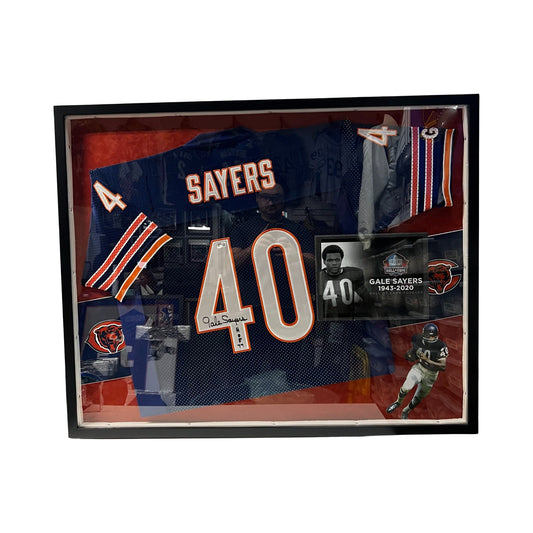 Gale Sayers Autographed Chicago Bears Framed Jersey Beckett