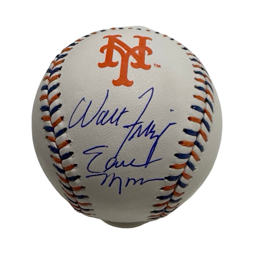 Walt Frazier & Earl Monroe Autographed OMLB New York Mets New York Knicks JSA COA